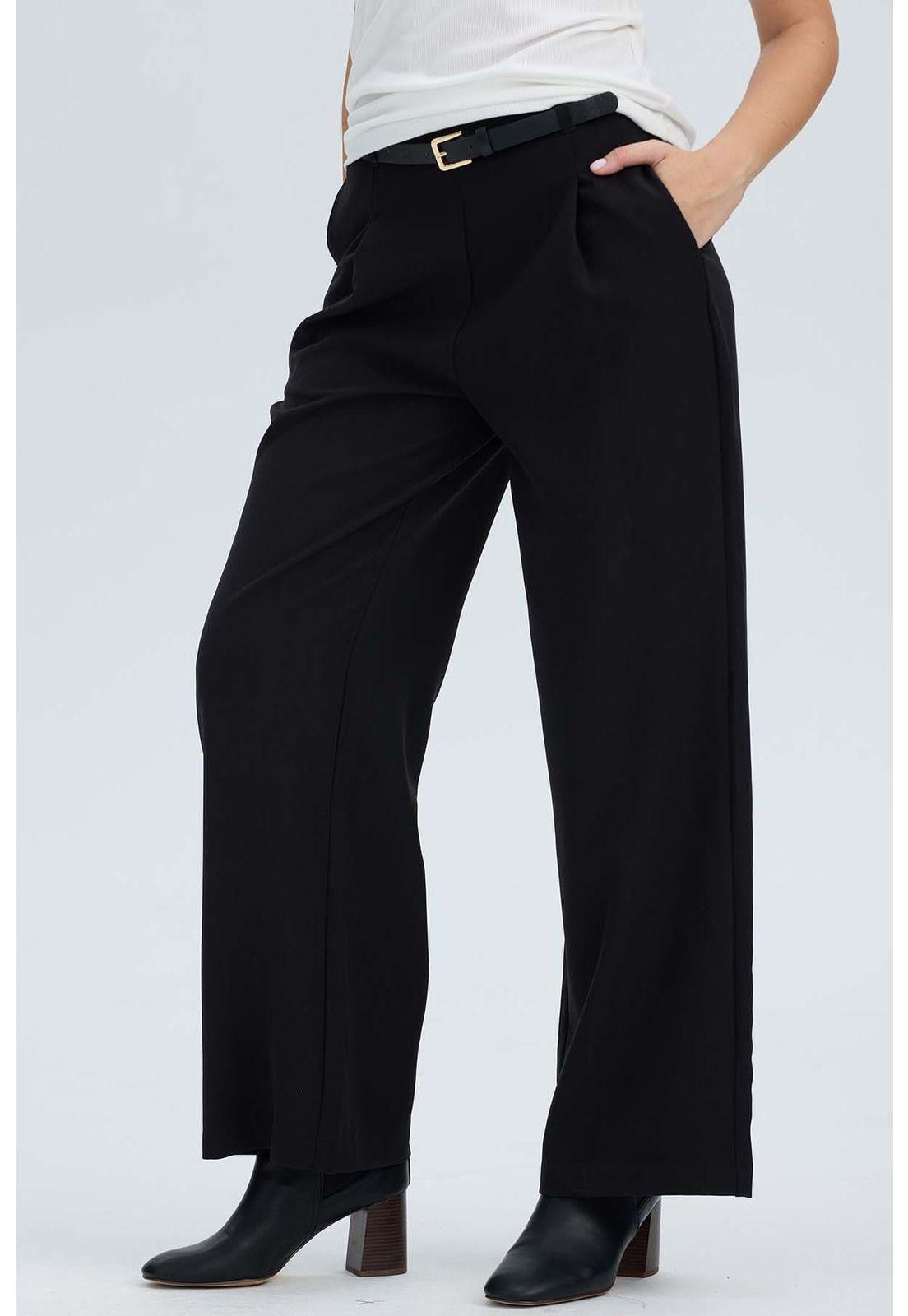 Pantalón Mujer Sastrero Sin Pretina Negro-2