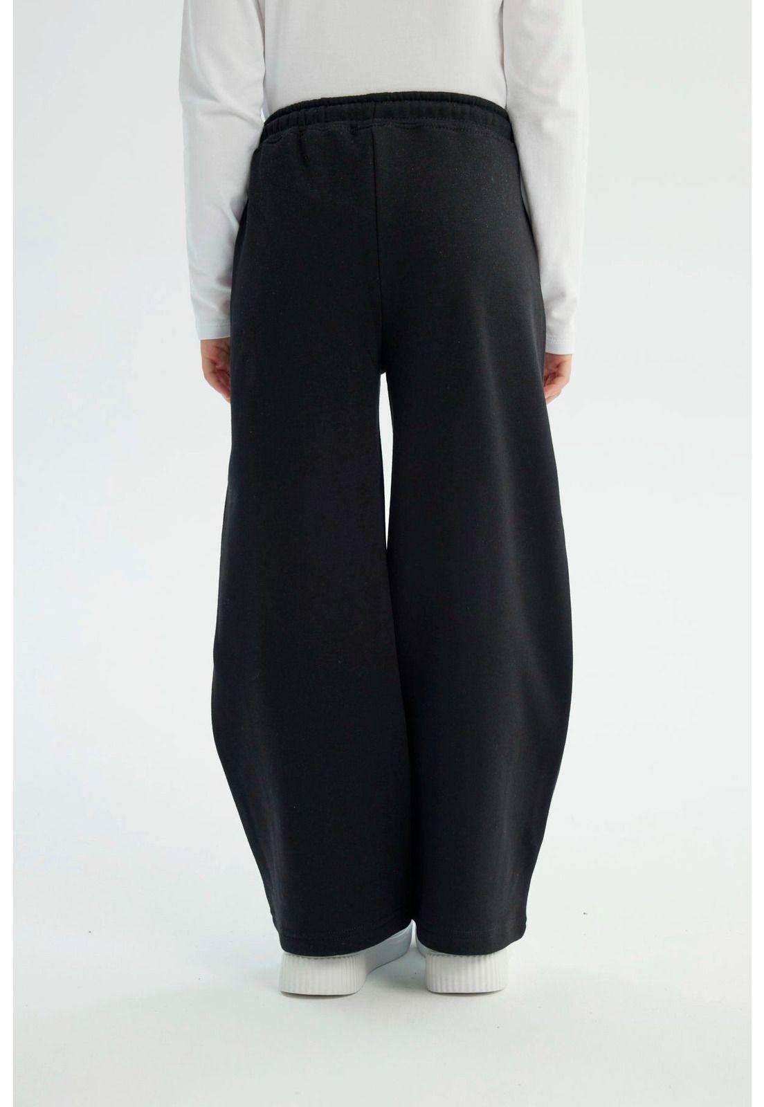 Pantalón Buzo Niña Wide Leg Negro - Vlll-2