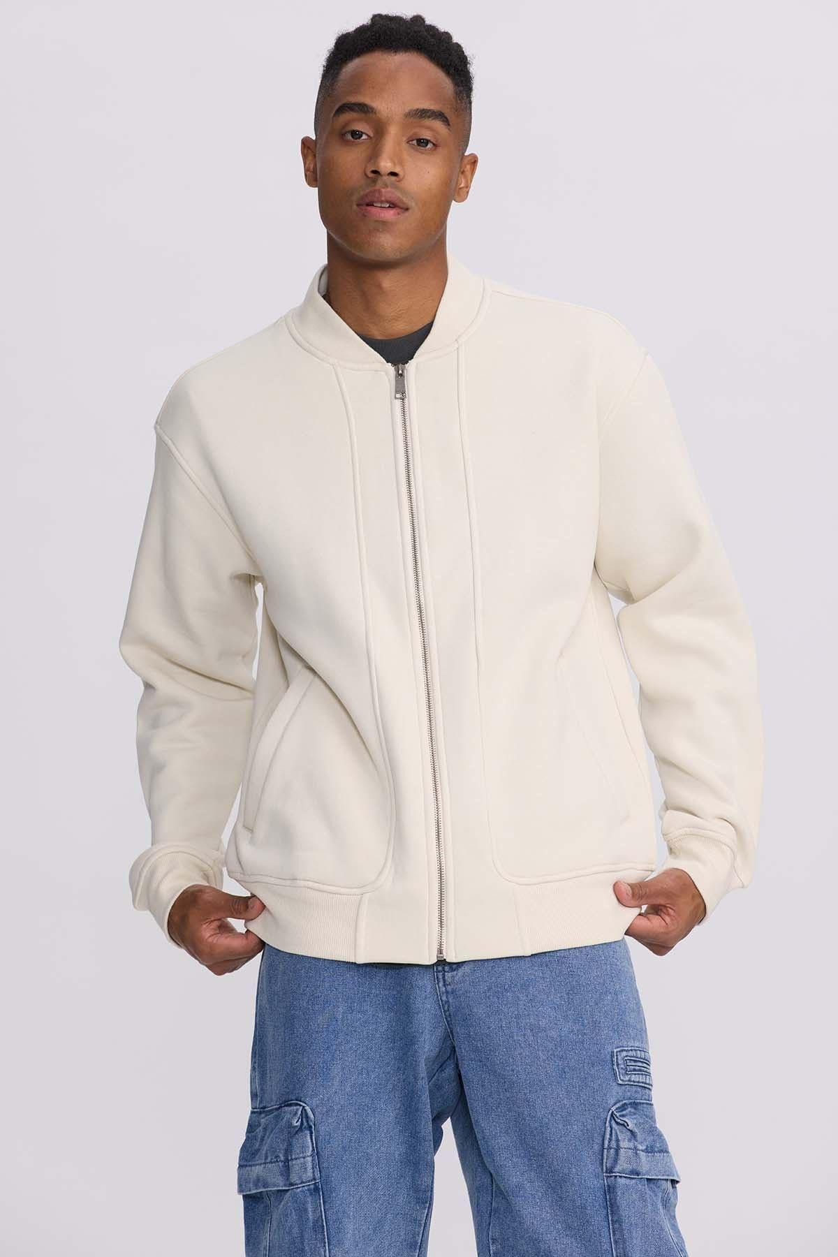Polerón Hombre Bomber Beige-1