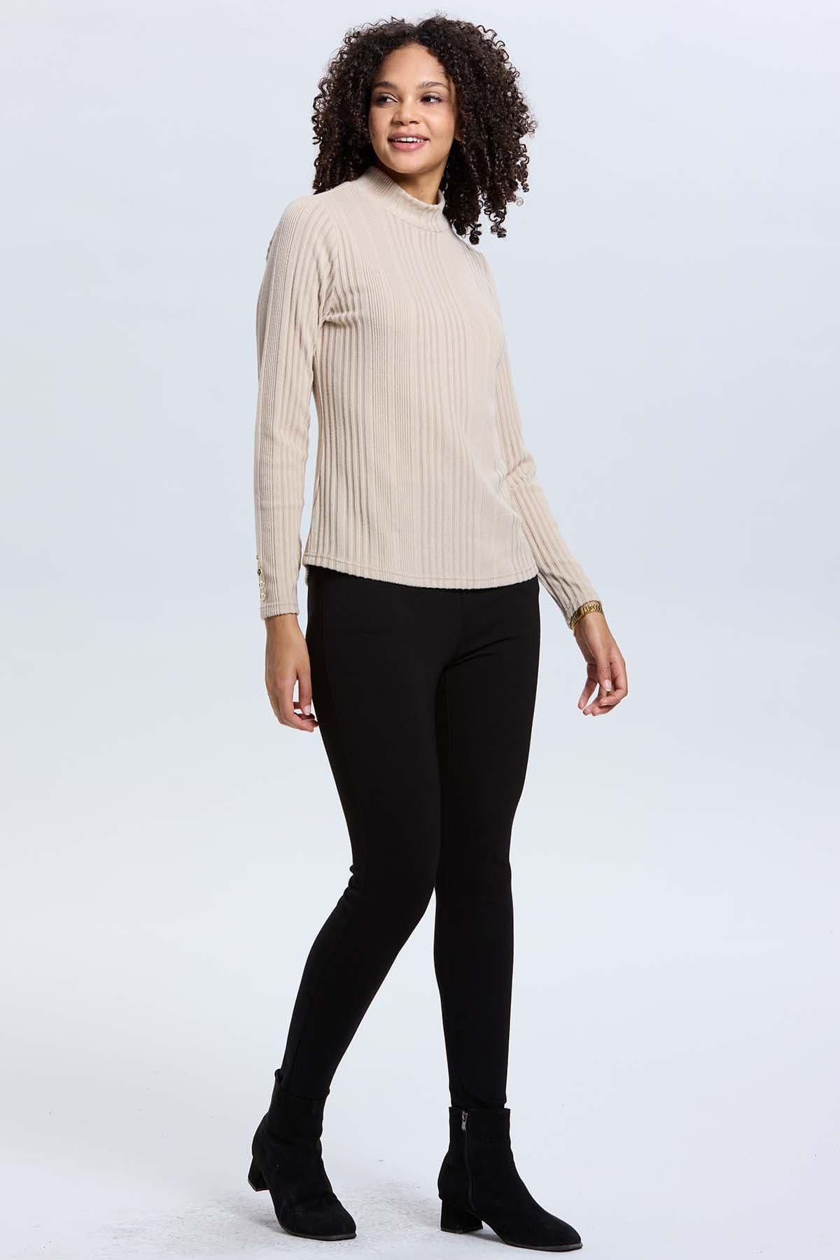 Polera Mujer Camman de Rib Lisa Beige-3