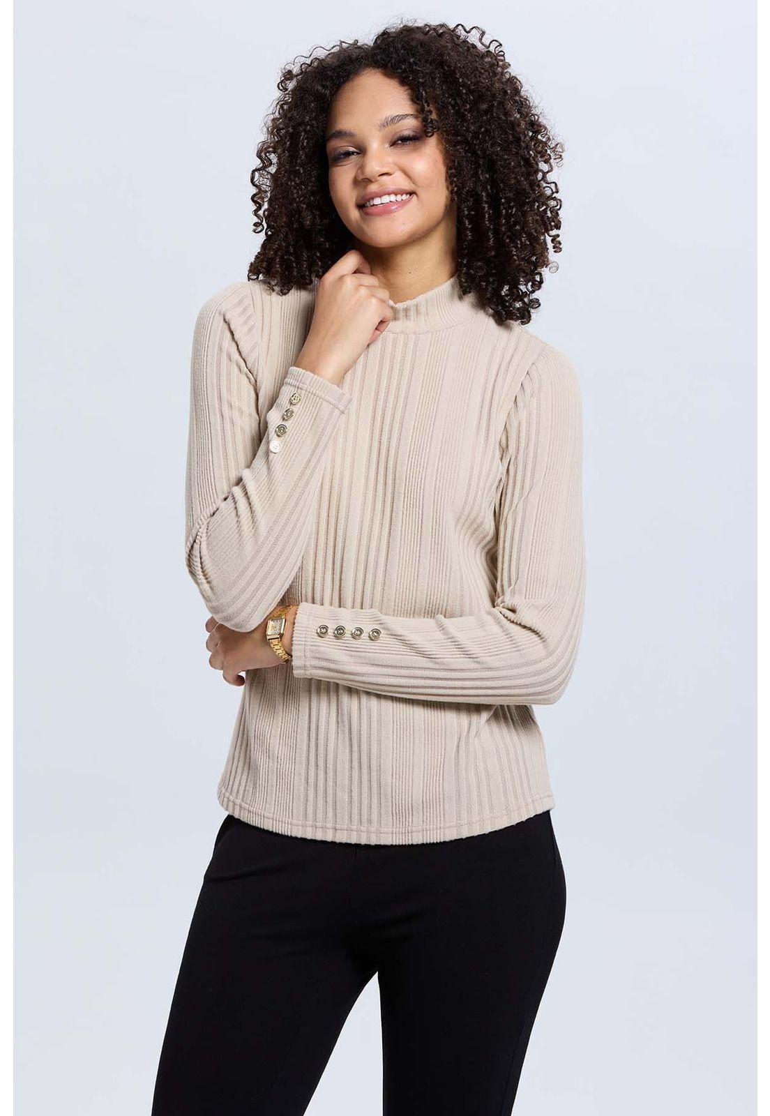 Polera Mujer Camman De Rib Lisa Beige-1