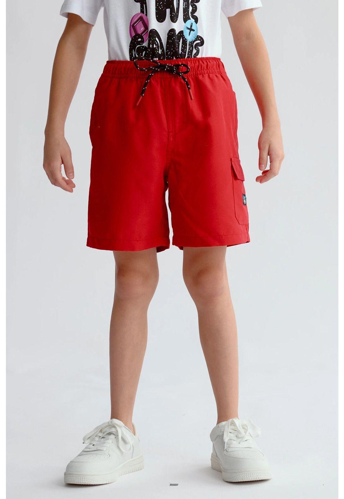 Short De Baño Niño Básico Rojo - ll-0