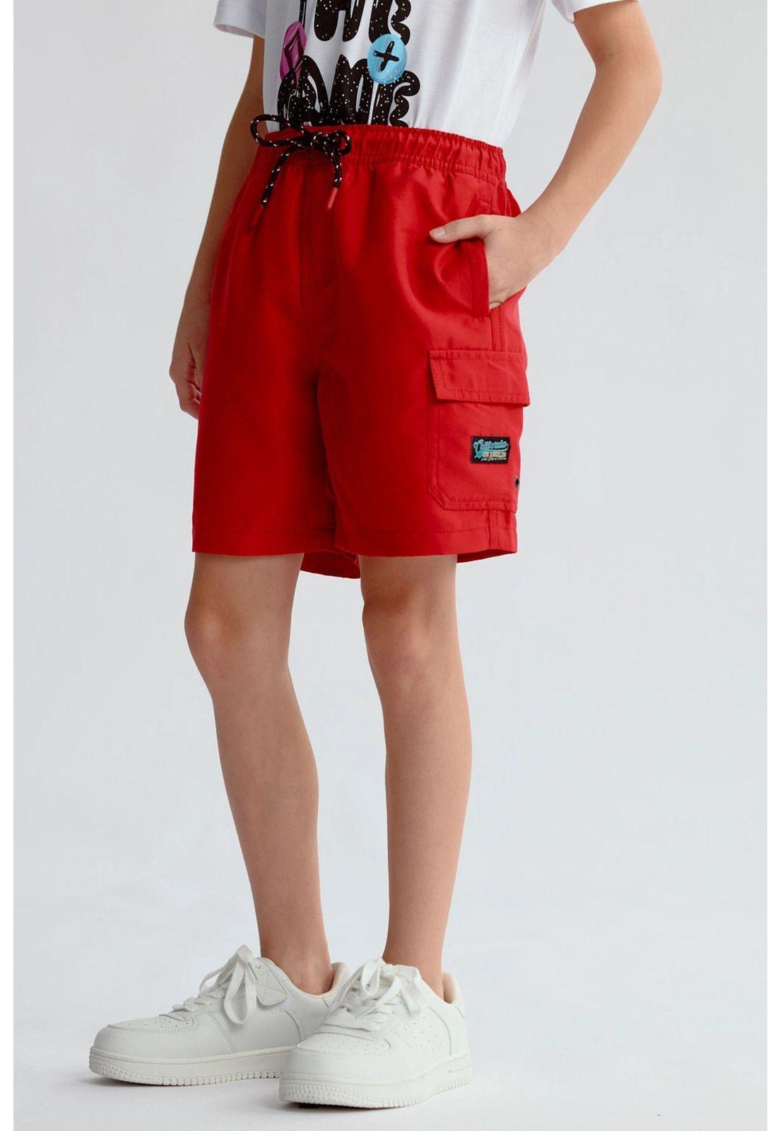 Short De Baño Niño Básico Rojo - ll-1