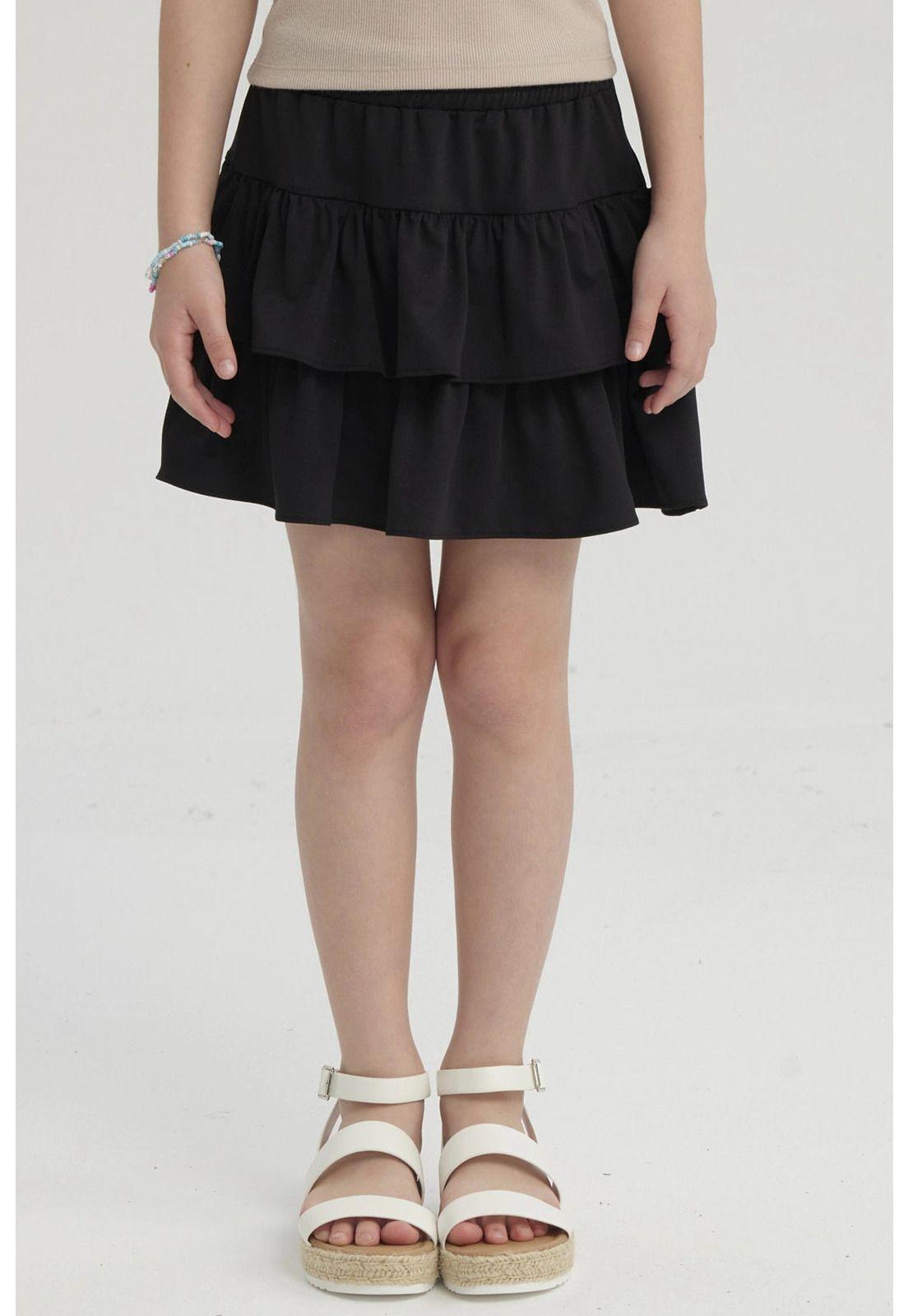 Falda Niña Vuelos Negro-0