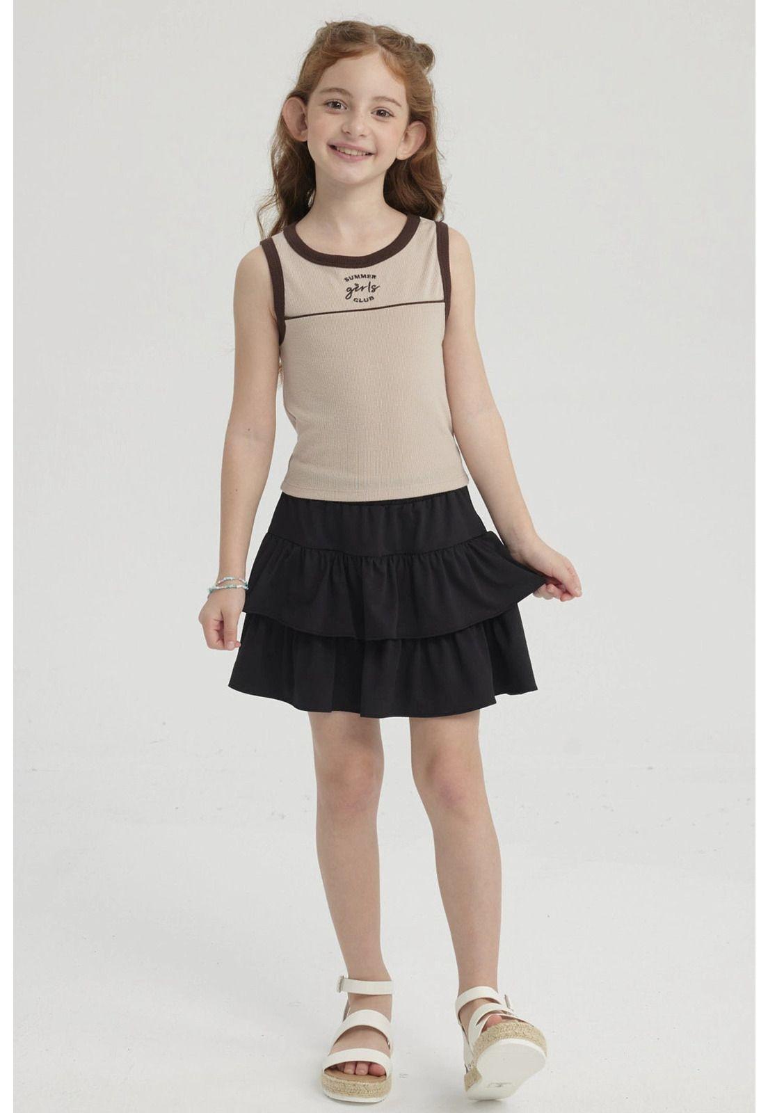 Falda Niña Vuelos Negro-3