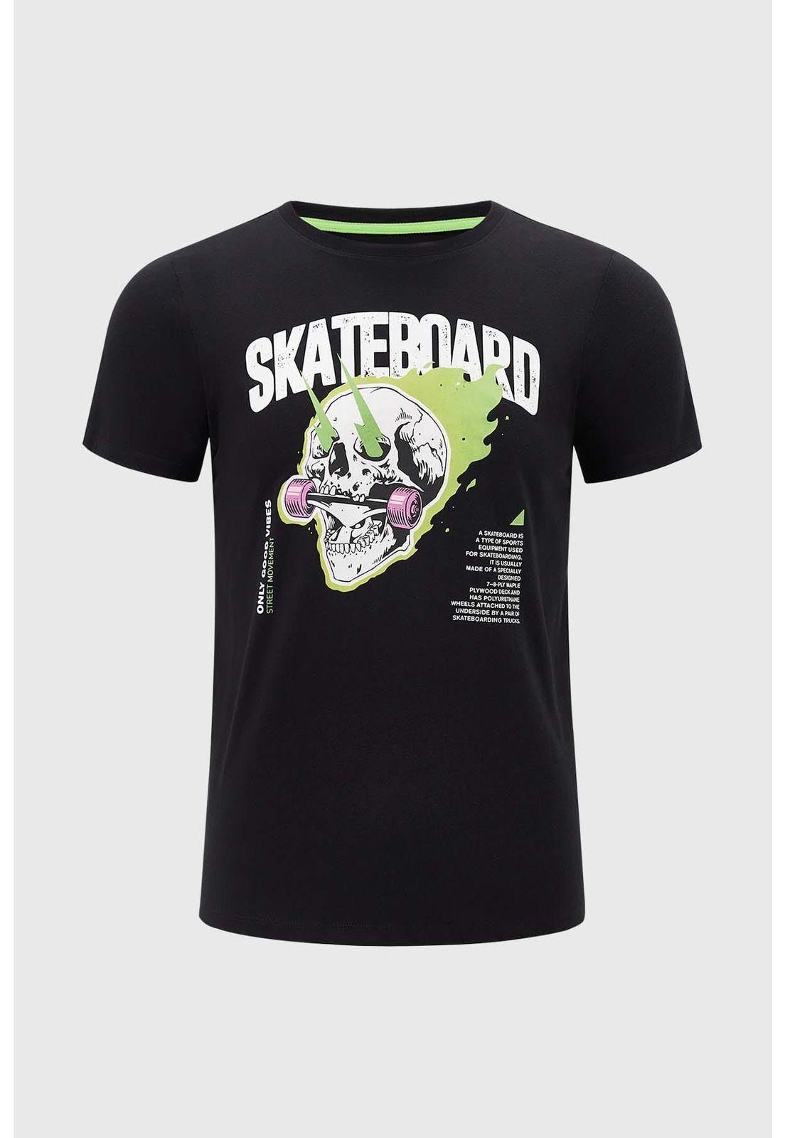 Polera Niño Print Negro - VII-0