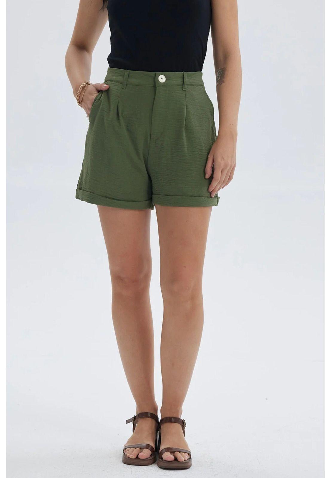 Short Mujer Sastrero Verde Musgo-0