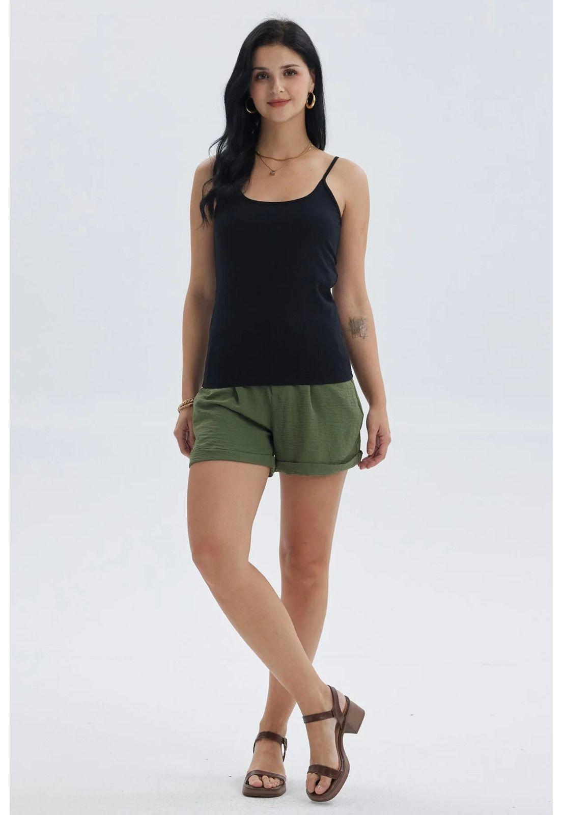 Short Mujer Sastrero Verde Musgo-3