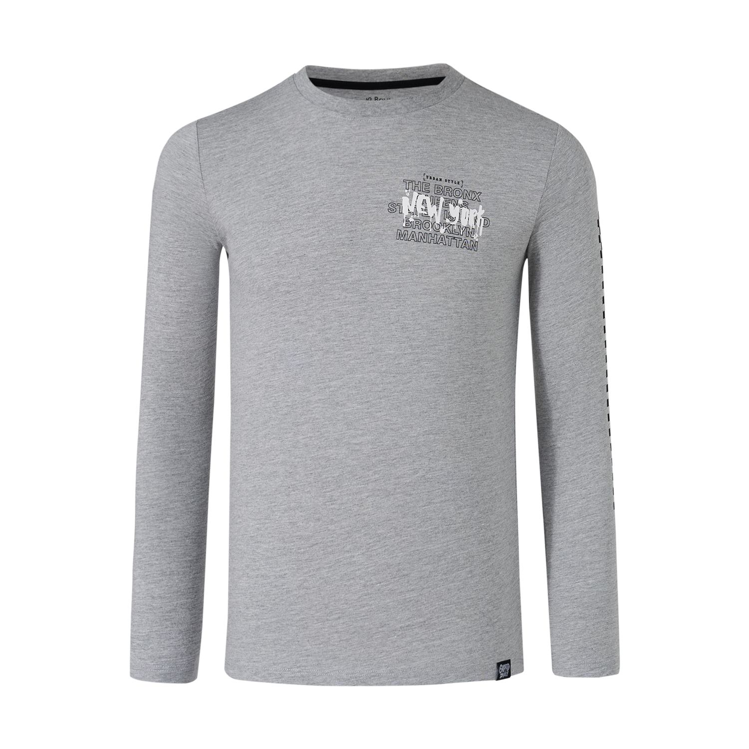 Polera Niño Print Gris Melange I Fashion's Park-0