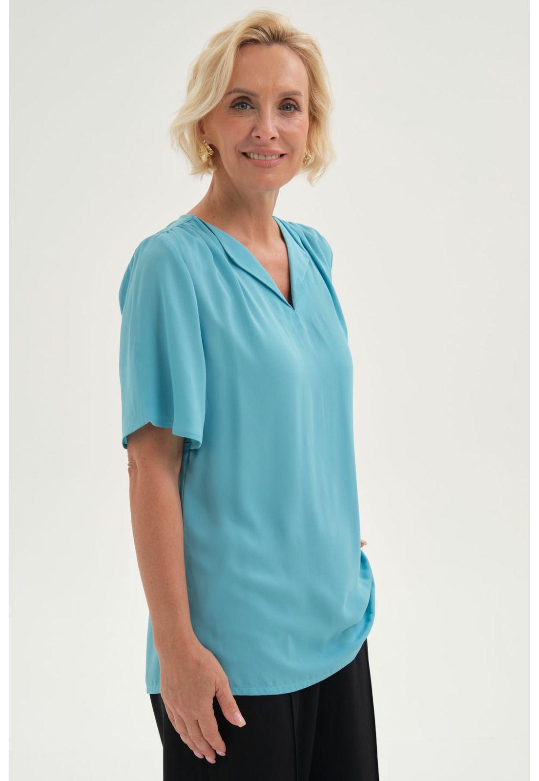 Blusa Mujer Vuelo Aplicación Celeste-1