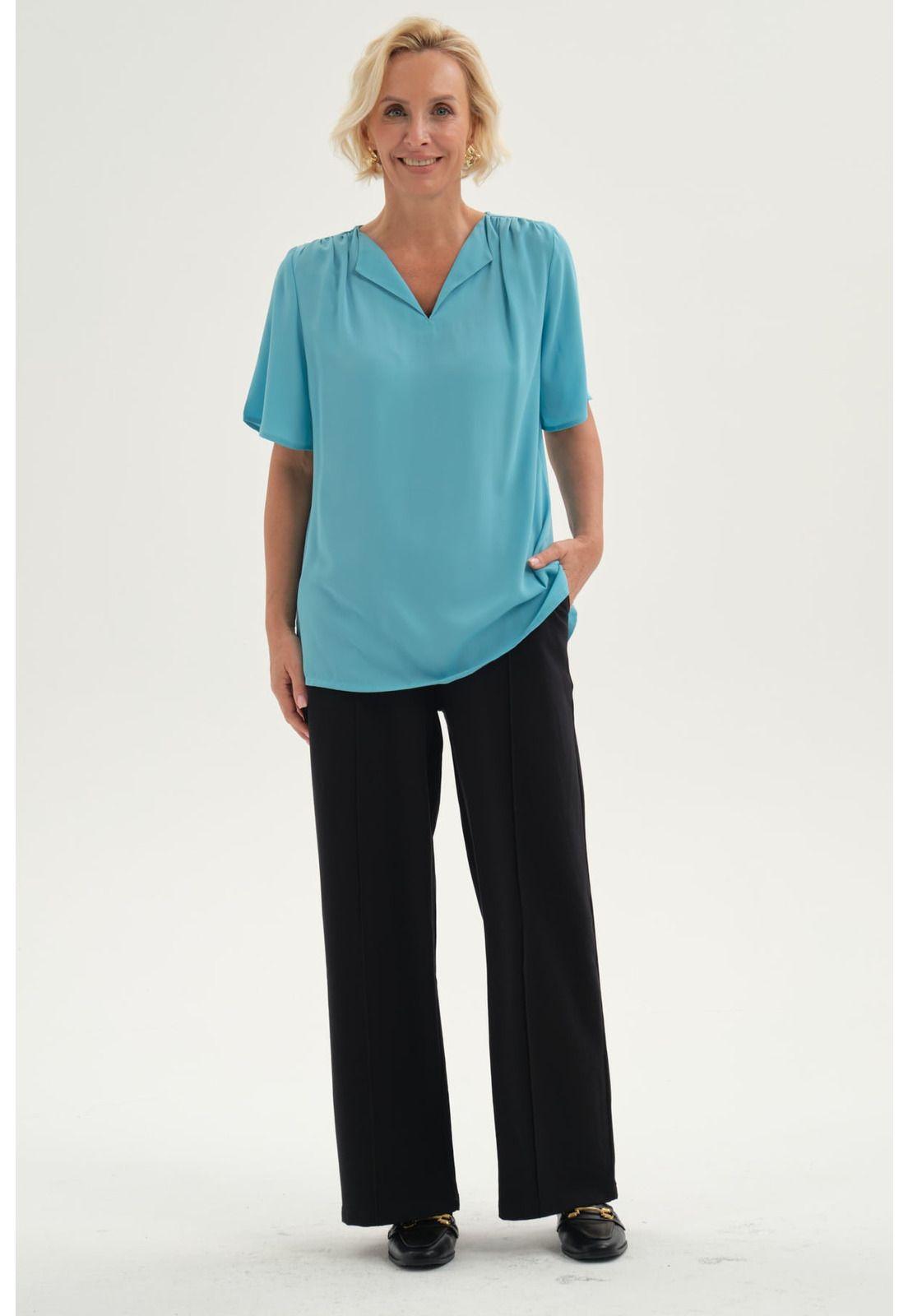 Blusa Mujer Vuelo Aplicación Celeste-3