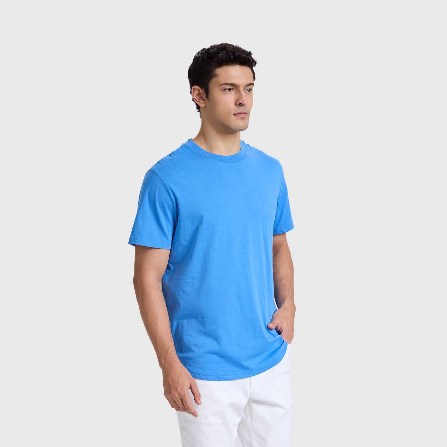 Polera Hombre Long Fit Básica Azulino Fashions Park-1