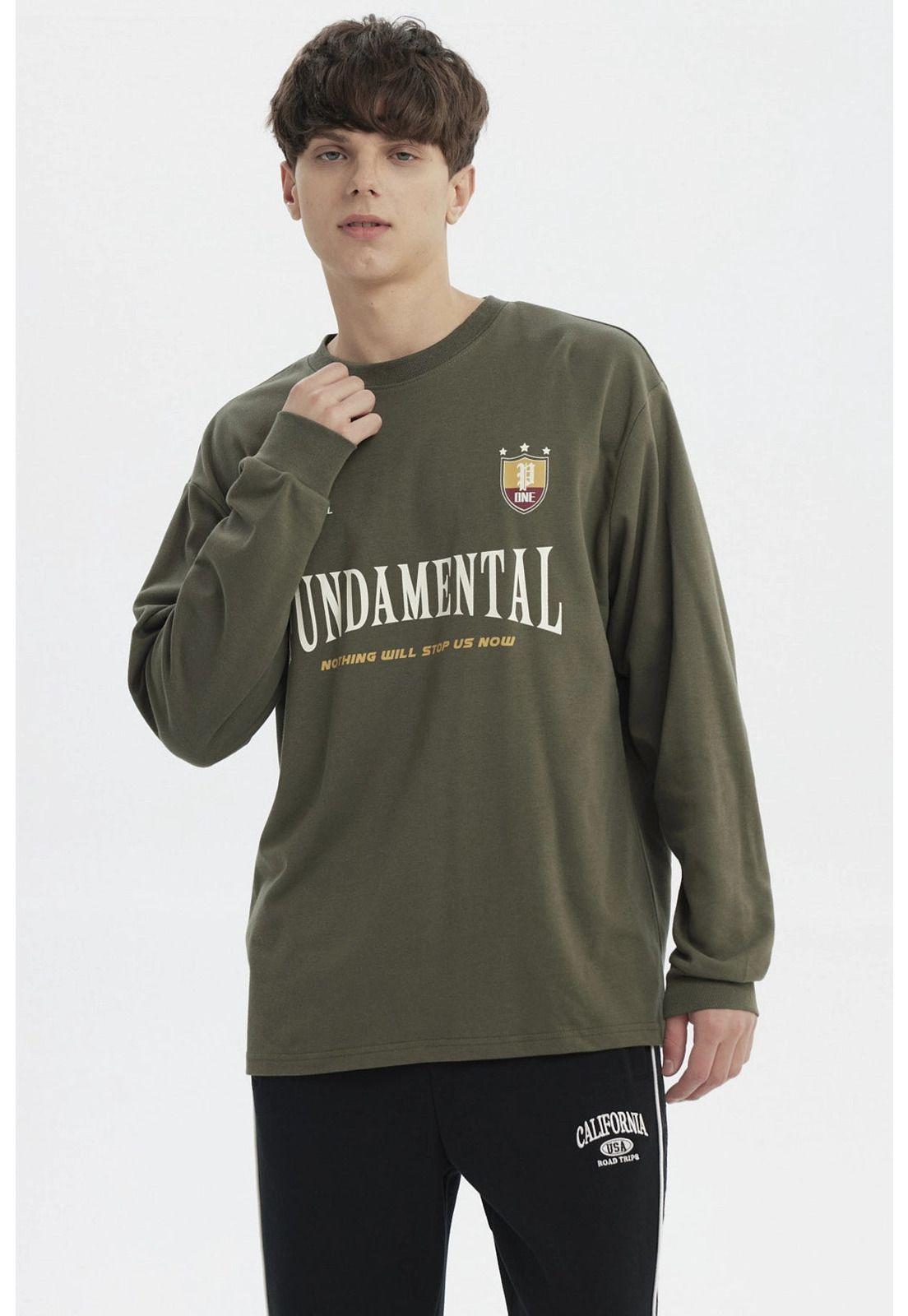 Polera Hombre Slim Verde Militar - lll-0