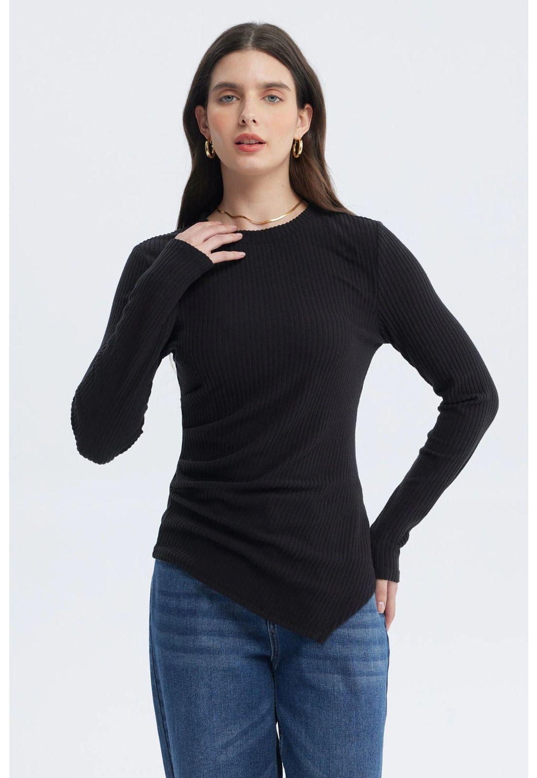 Polera Mujer Ajustado Negro - Xll-0