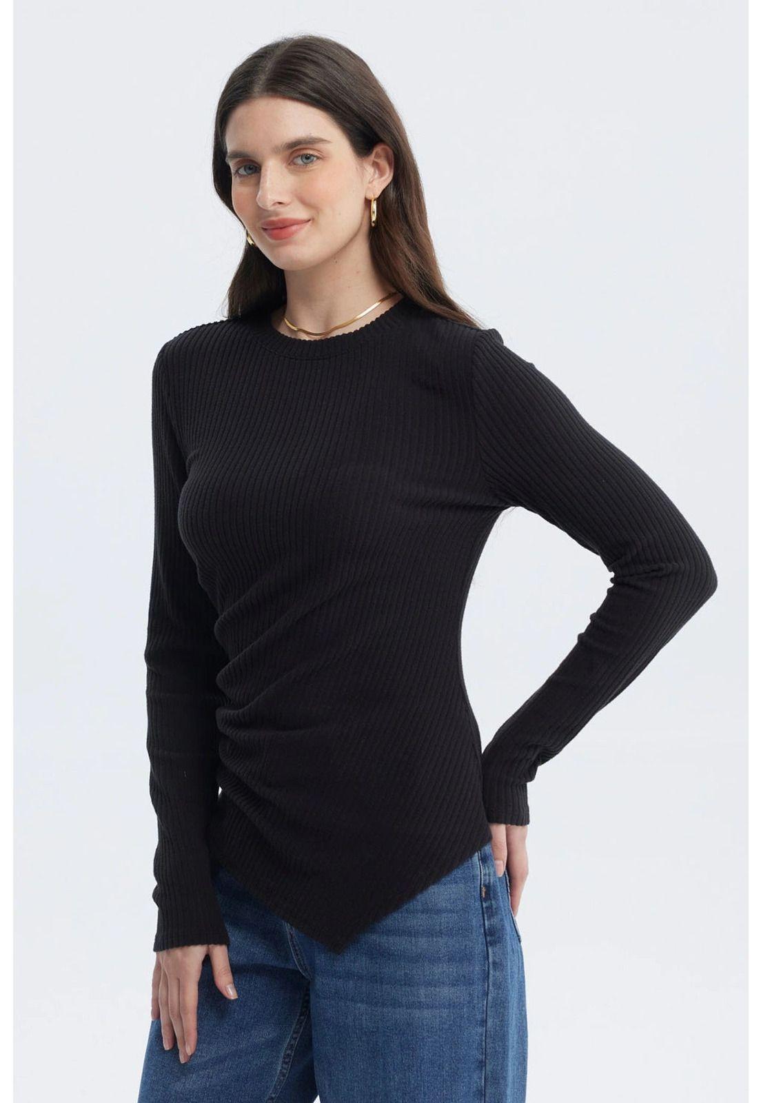 Polera Mujer Ajustado Negro - Xll-1