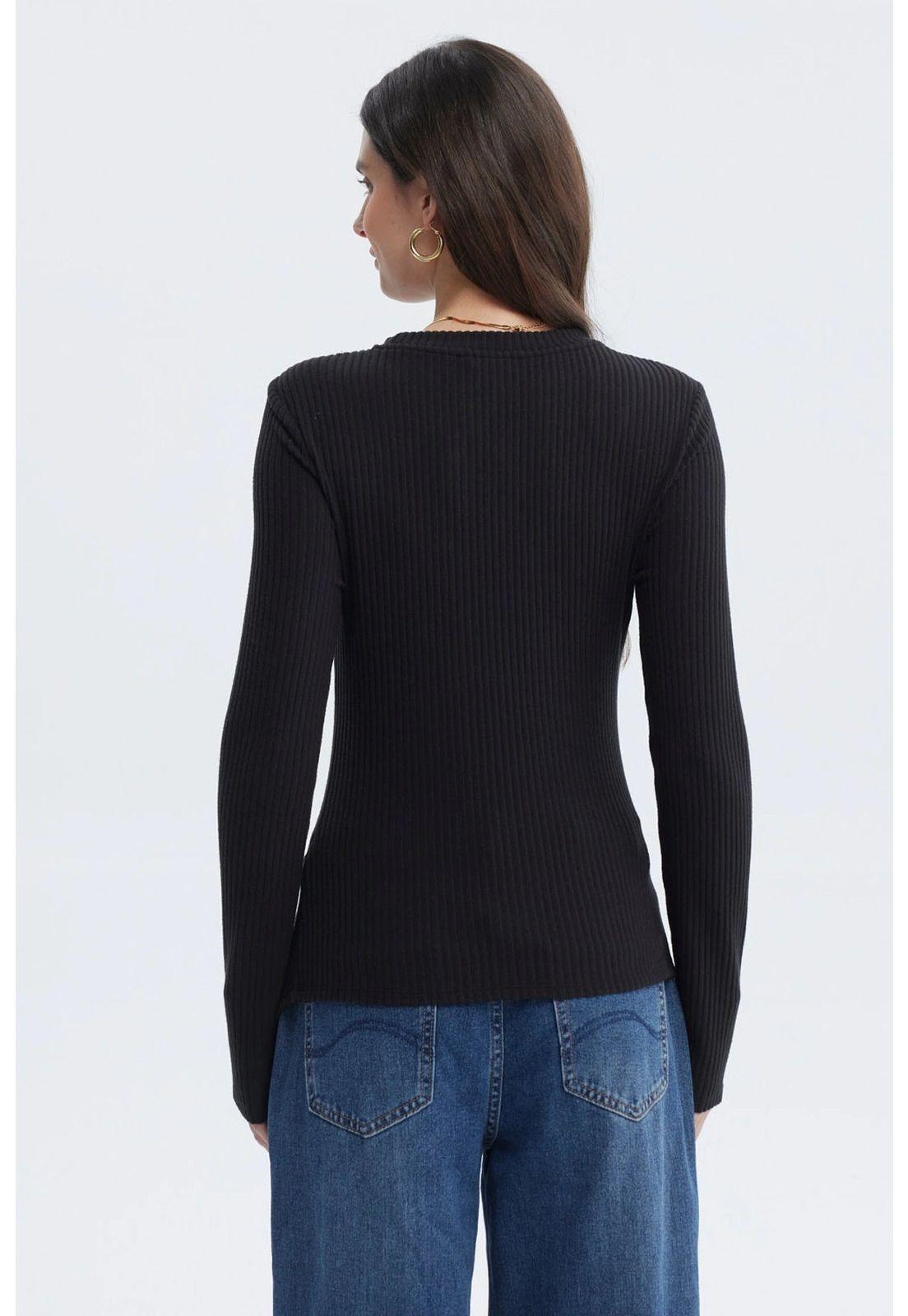 Polera Mujer Ajustado Negro - Xll-2