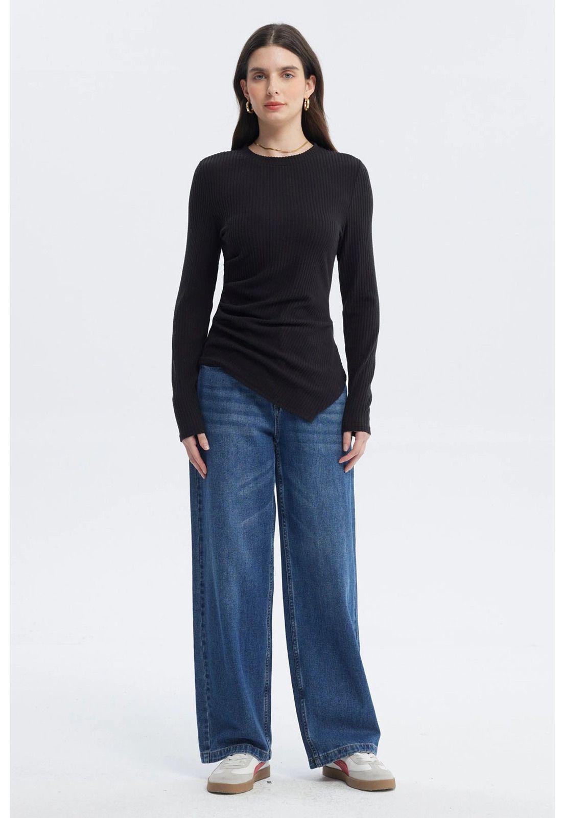 Polera Mujer Ajustado Negro - Xll-3