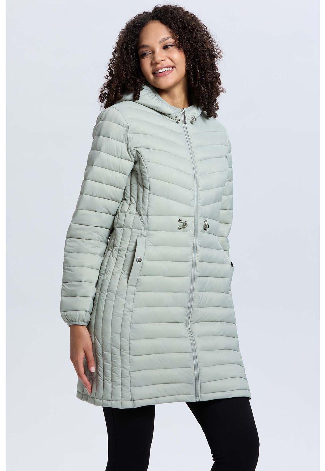 Parka Mujer Modelo Largo Verde-1