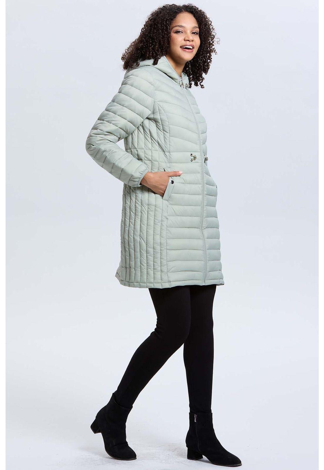 Parka Mujer Modelo Largo Verde-3