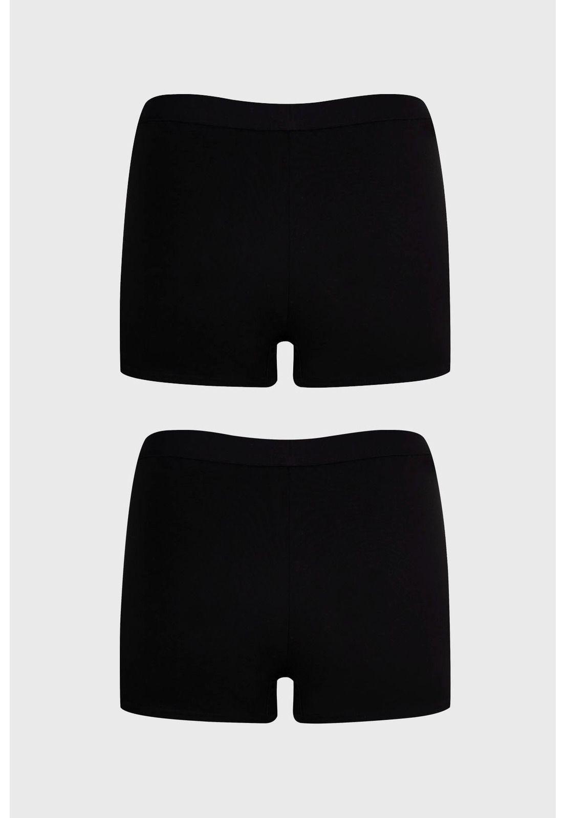 Calzón Mujer Bipack Short Tipo Bóxer Negro-1