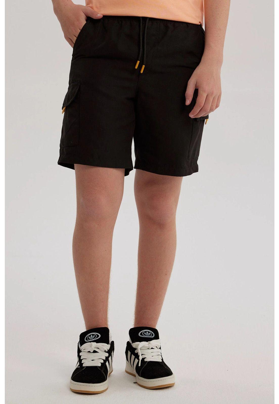 Short De Baño Niño Cargo Negro-0