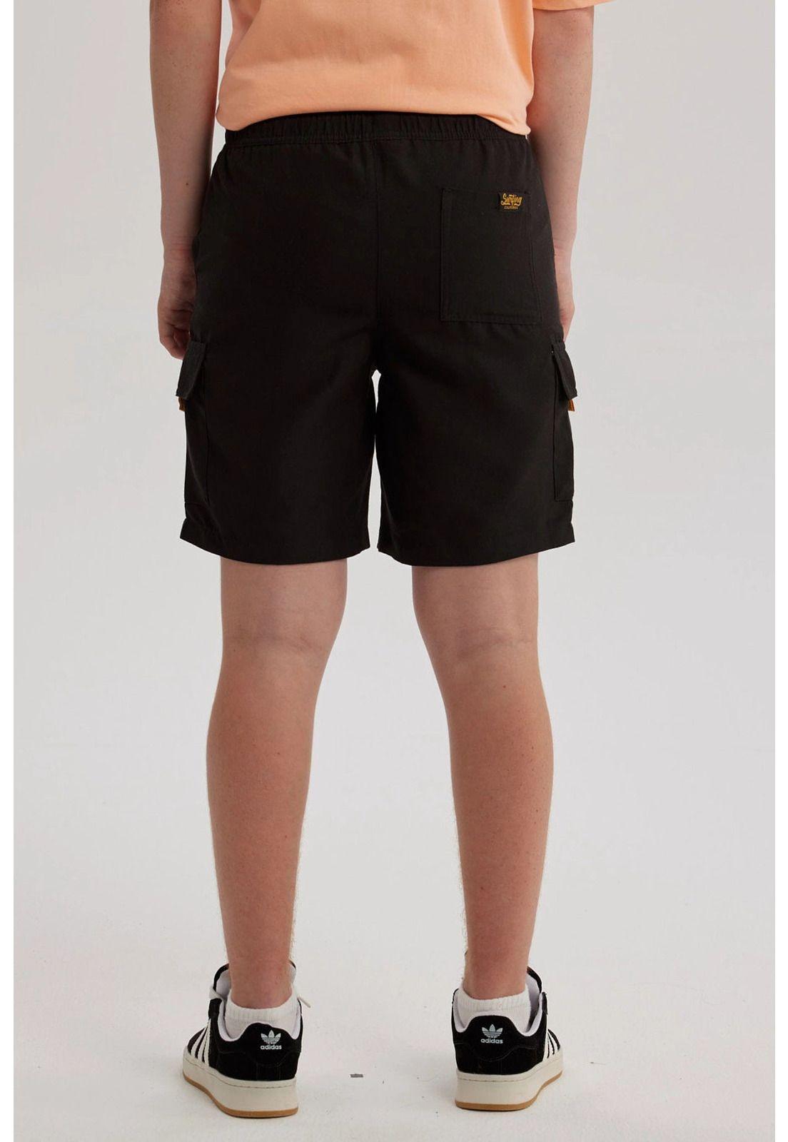 Short De Baño Niño Cargo Negro-2