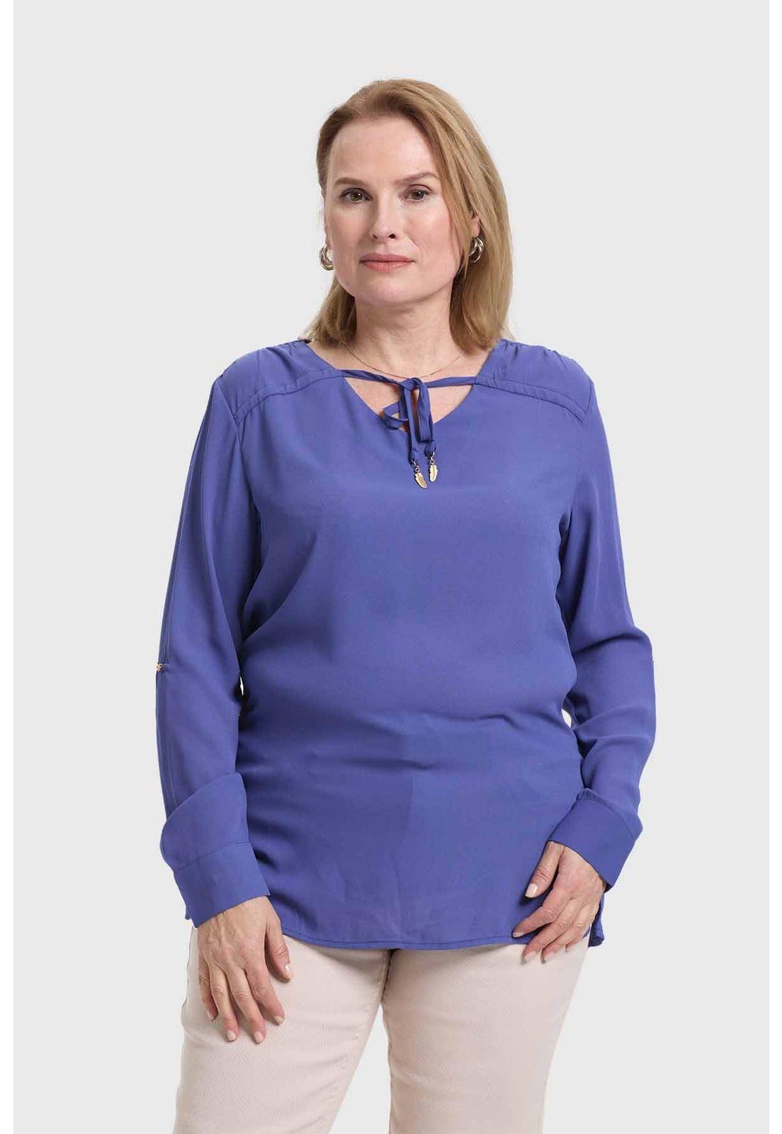 Blusa Mujer Crep Estampada Azul-0