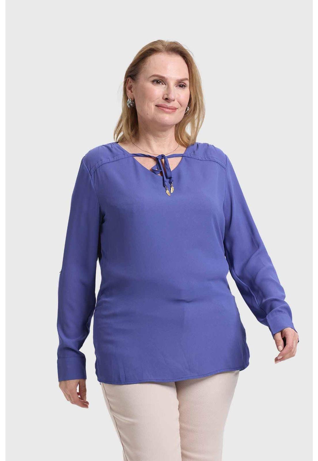 Blusa Mujer Crep Estampada Azul-1