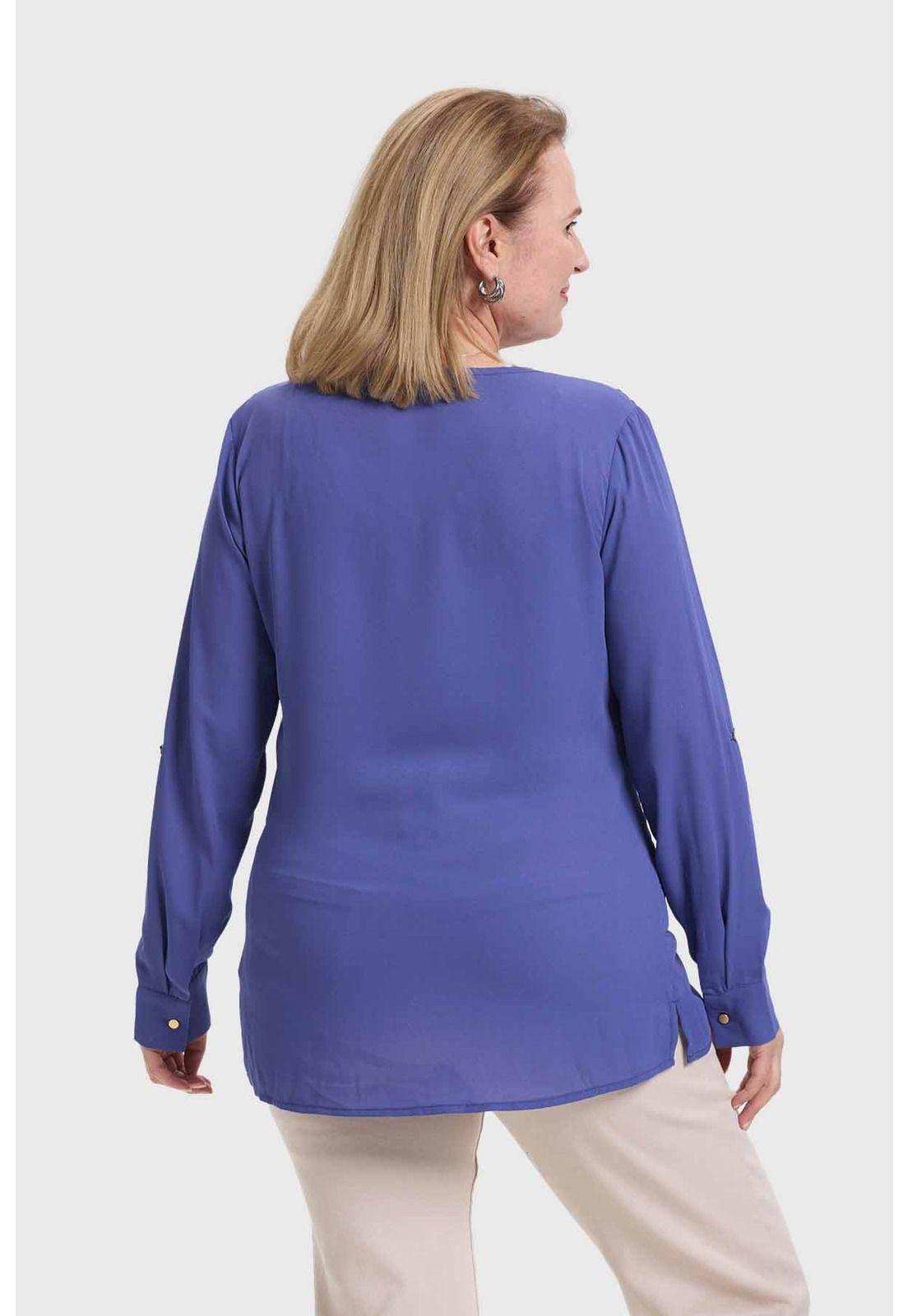 Blusa Mujer Crep Estampada Azul-2