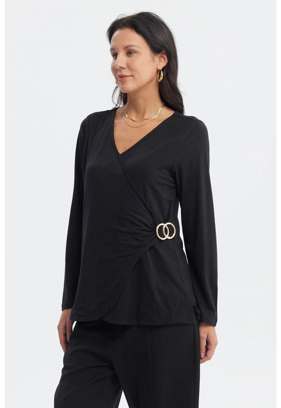 Polera Mujer Slim Negro-1