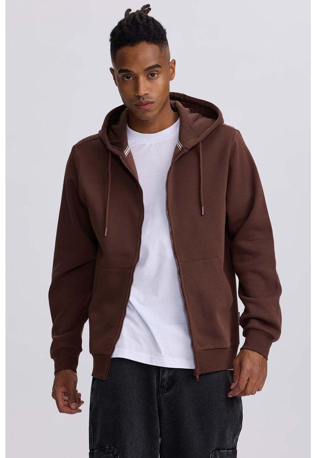 Polerón Hombre Full Zipper Chocolate-1