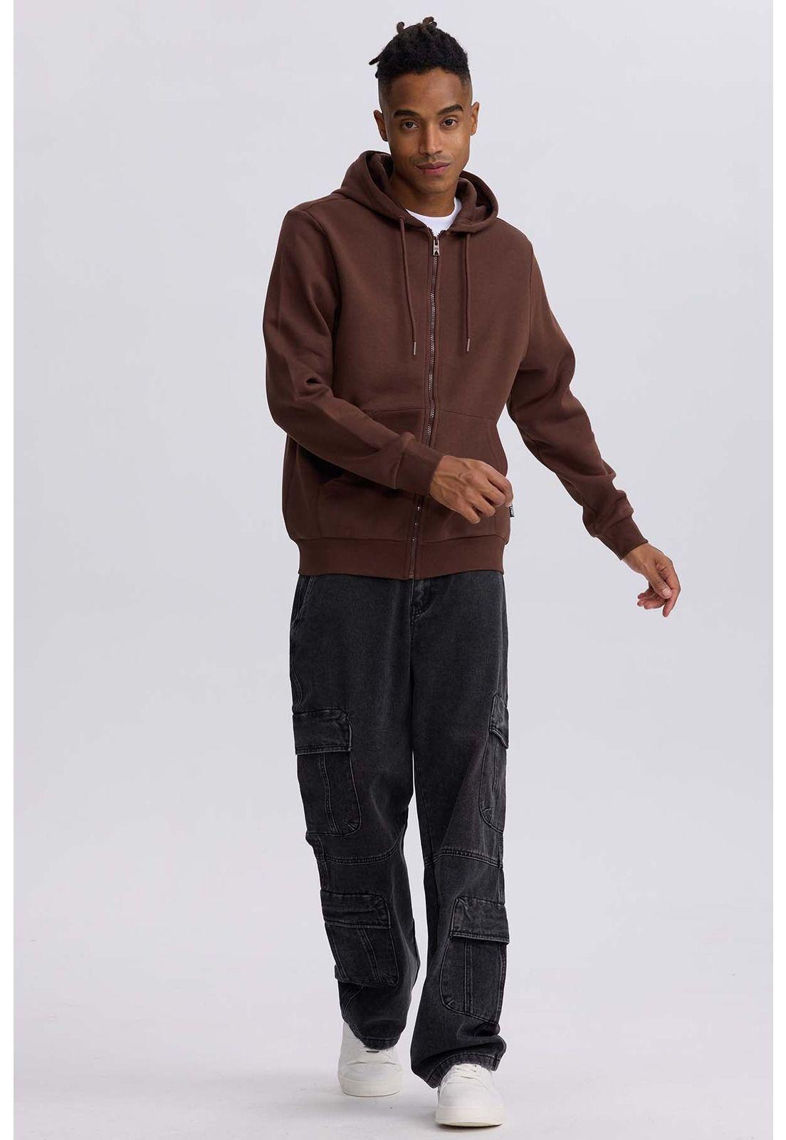 Polerón Hombre Full Zipper Chocolate-3