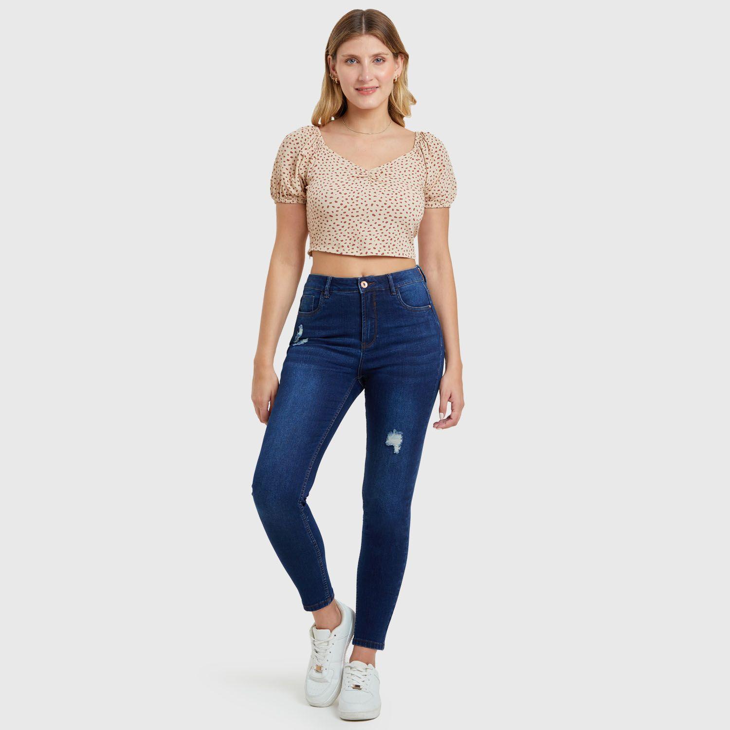 Blusa Recogido Escote Nude Mujer-3