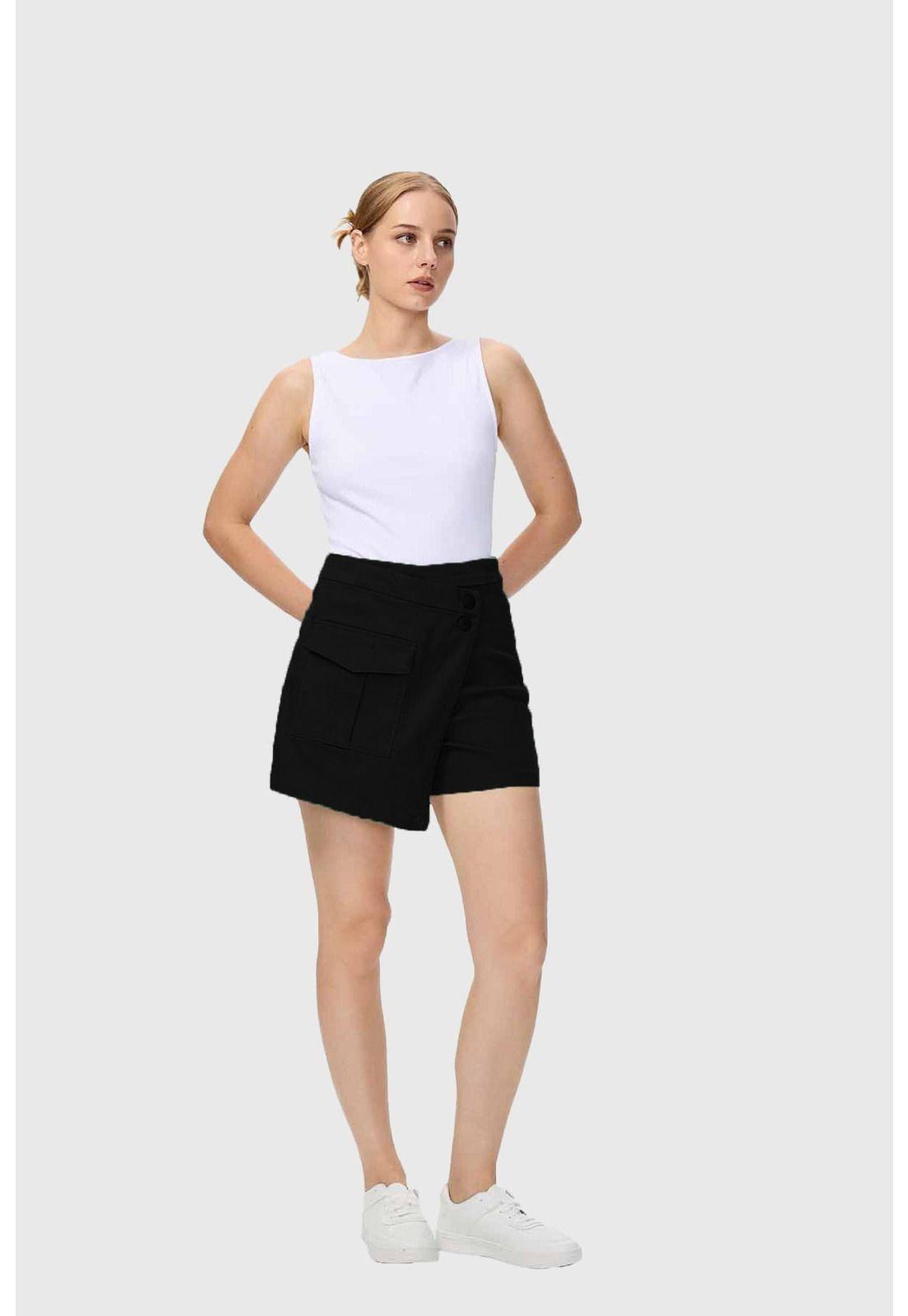 Short Mujer Estilo Falda Negro-3
