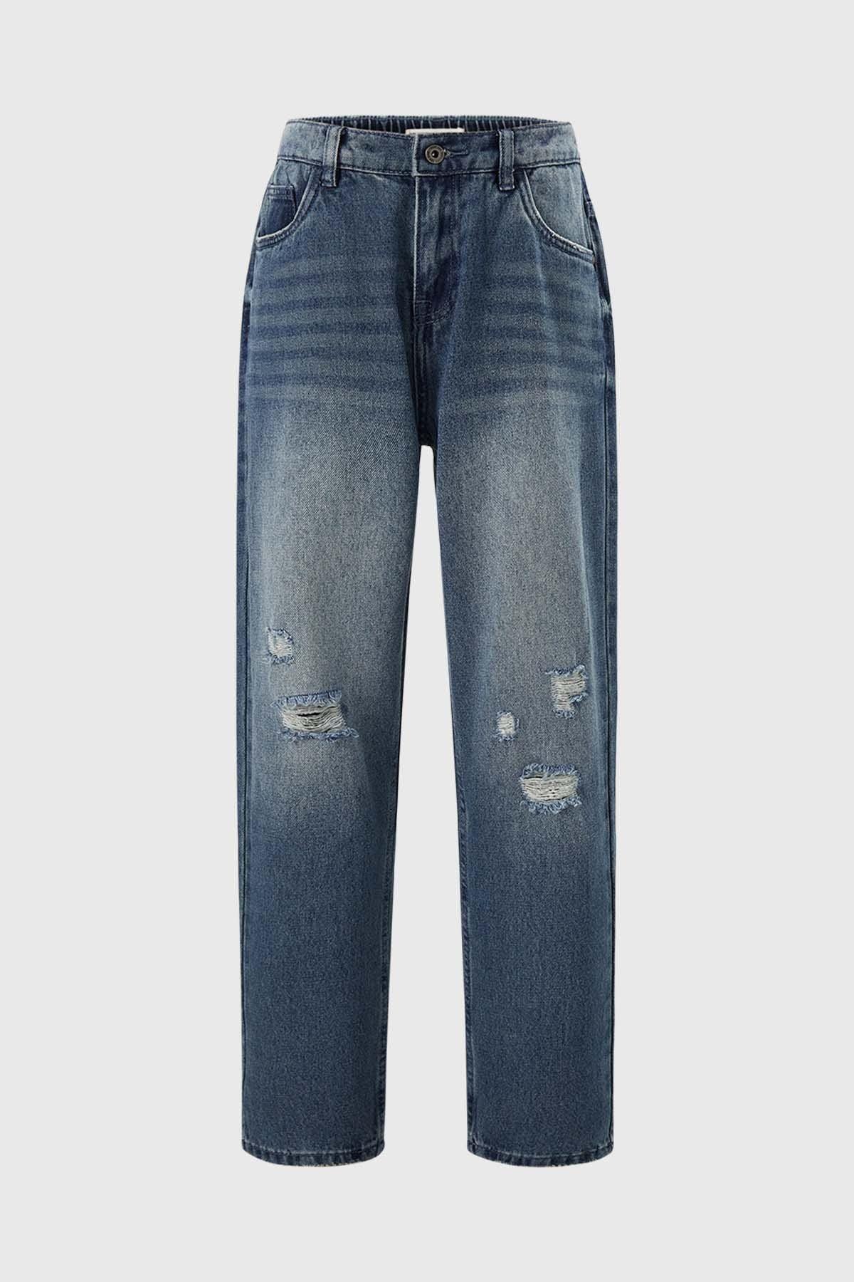 Jeans Niño Roturas Azul-0