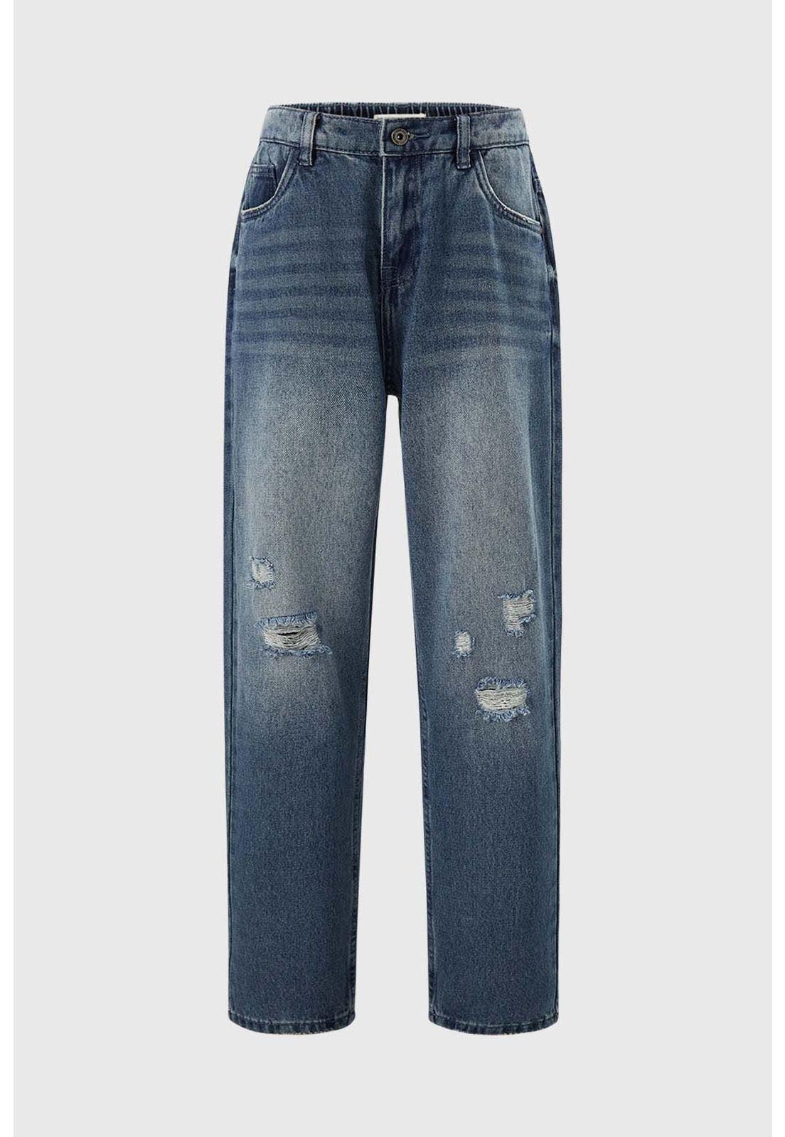 Jeans Niño Roturas Azul-0