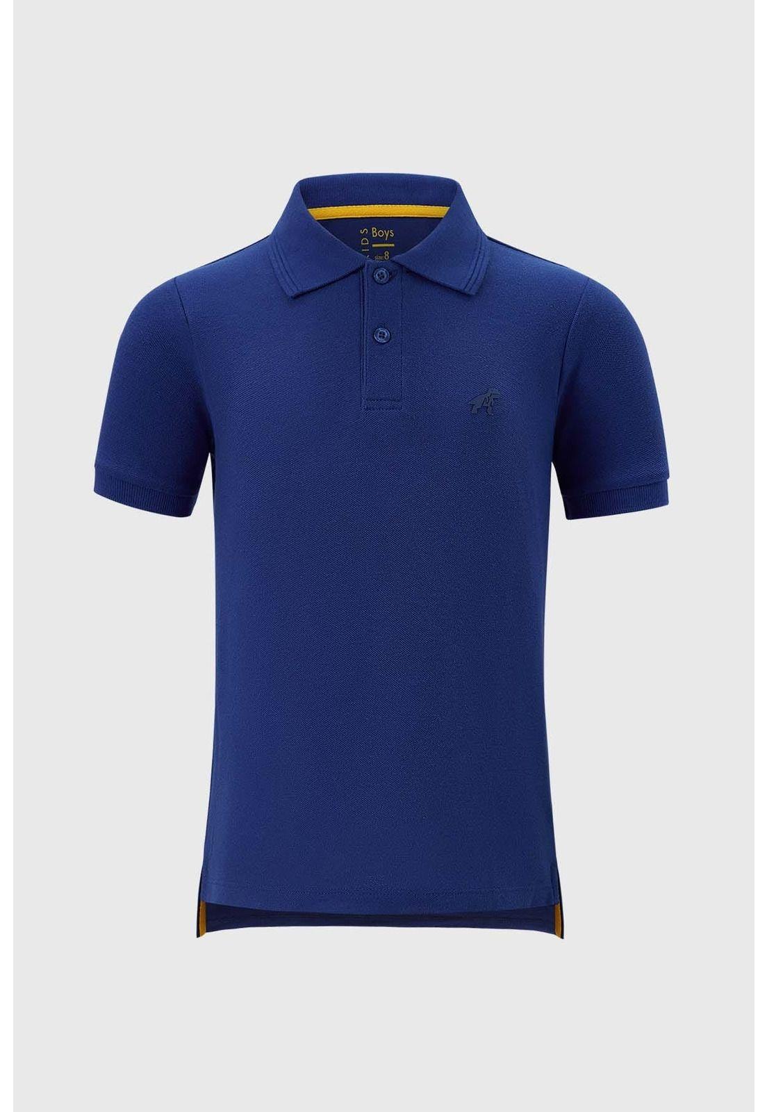 Polera Niño Piqué Básica Azul-0