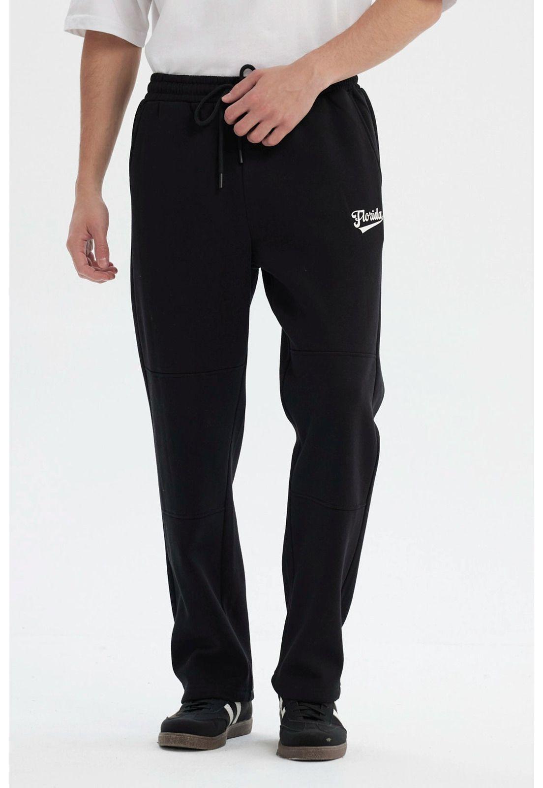 Pantalón Buzo Hombre Calce Recto Negro - Xl-0