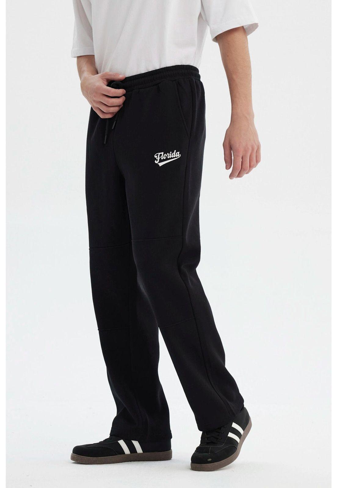 Pantalón Buzo Hombre Calce Recto Negro - Xl-1