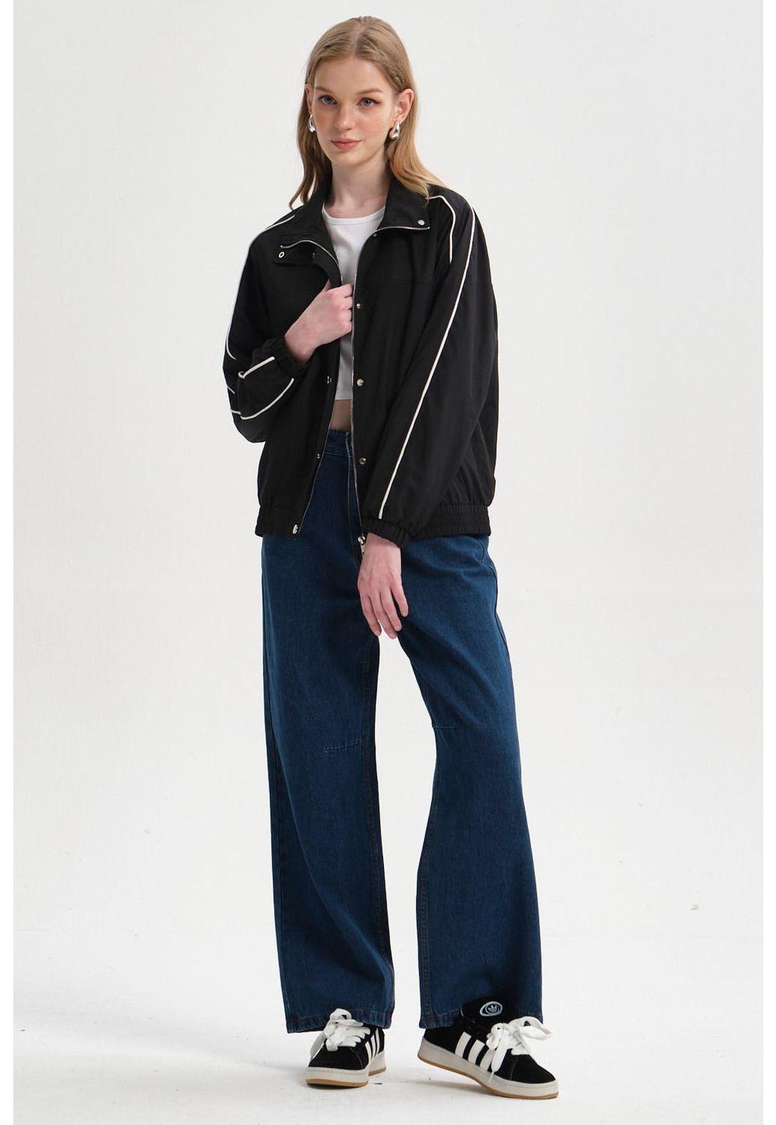 Chaqueta Mujer Cortaviento Negro-3