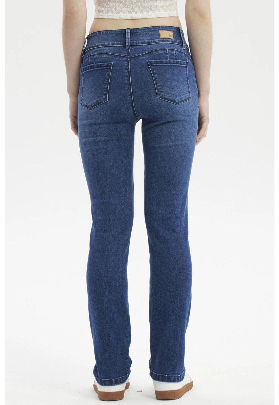 Jeans Mujer Flo Calce Recto Azul Oscuro - ll-2