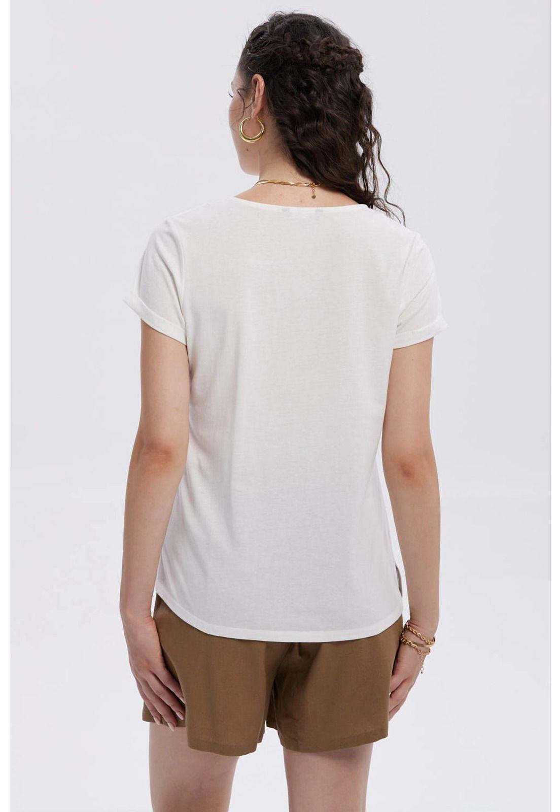 Polera Mujer Dobladillo Manga Crudo-2