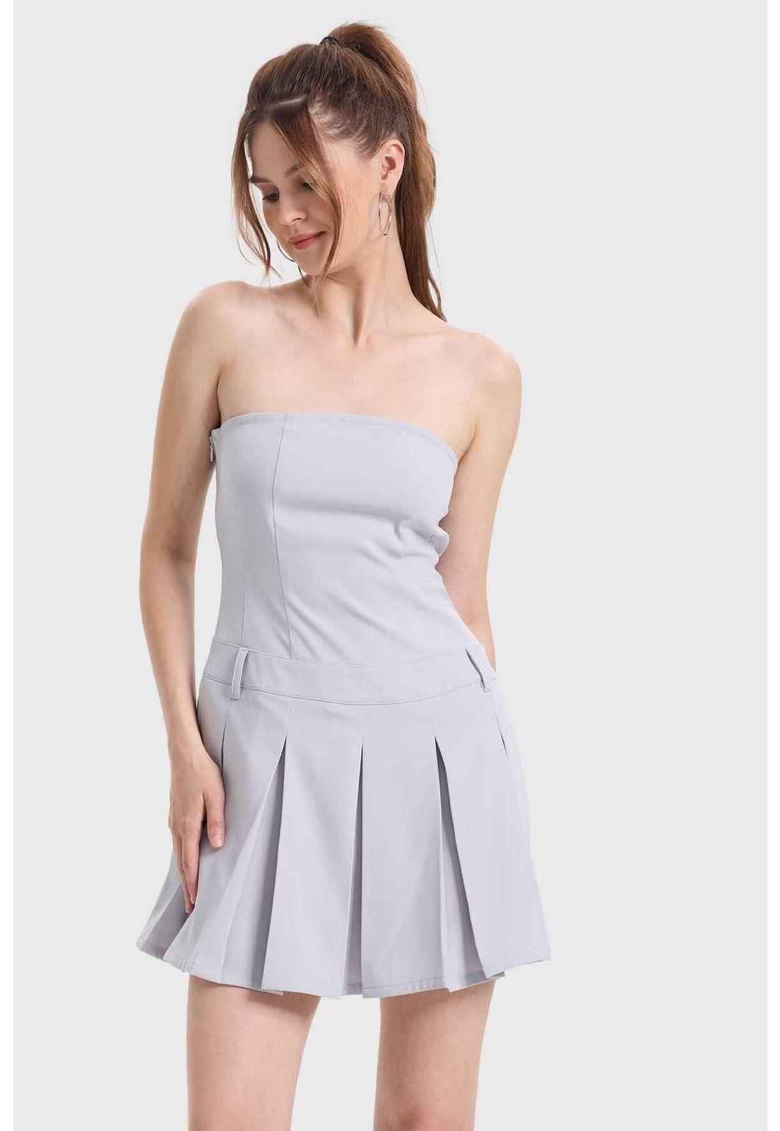 Vestido Mujer Sastrero Gris-1