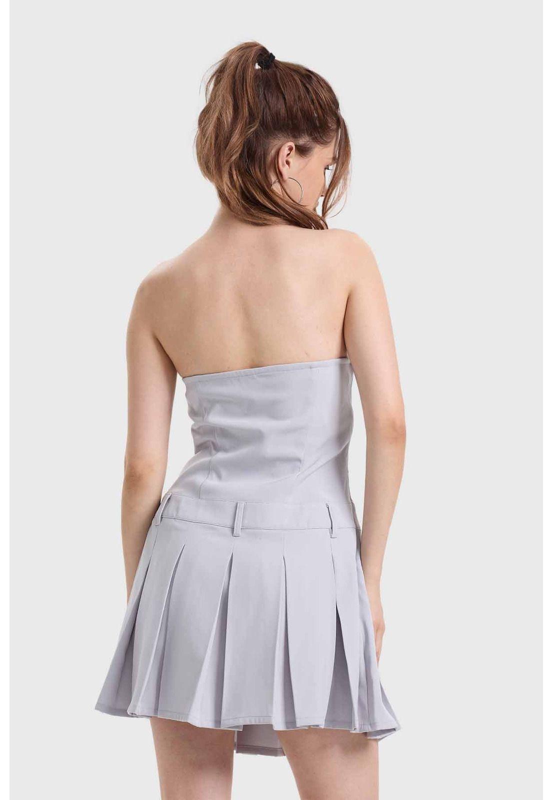 Vestido Mujer Sastrero Gris-2