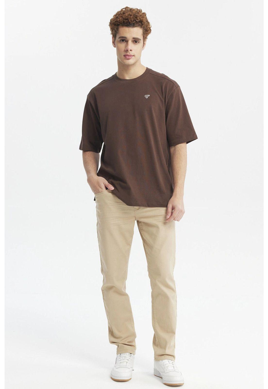 Polera Hombre Label Pecho Chocolate-3