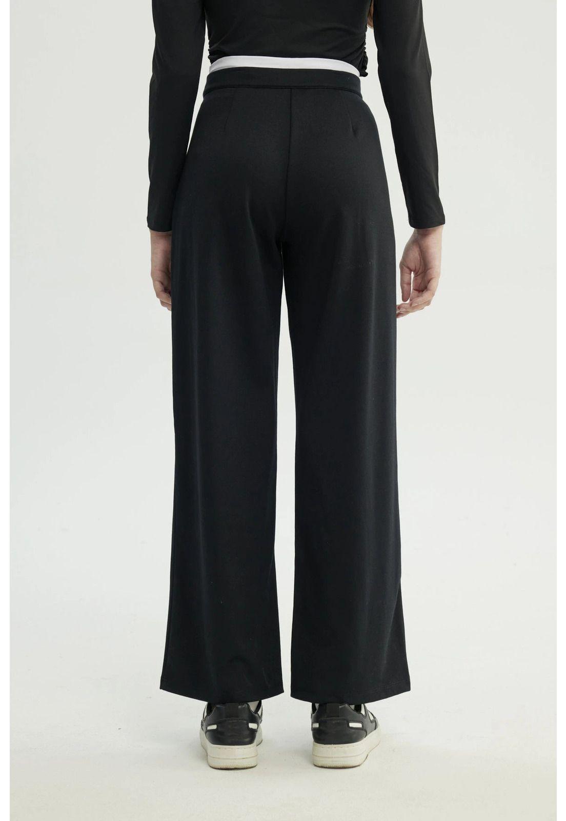 Pantalón Mujer Wide Leg Negro - XVlll-2