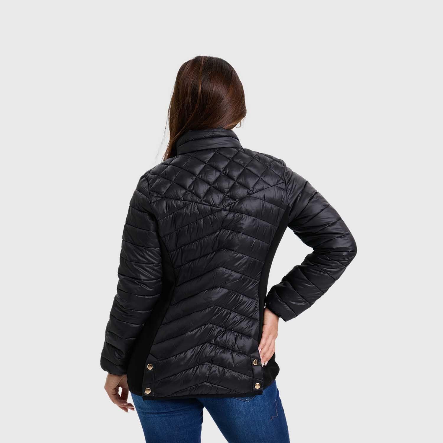 Parka Mujer Corte Diagonales Negro Fashion´s Park-2