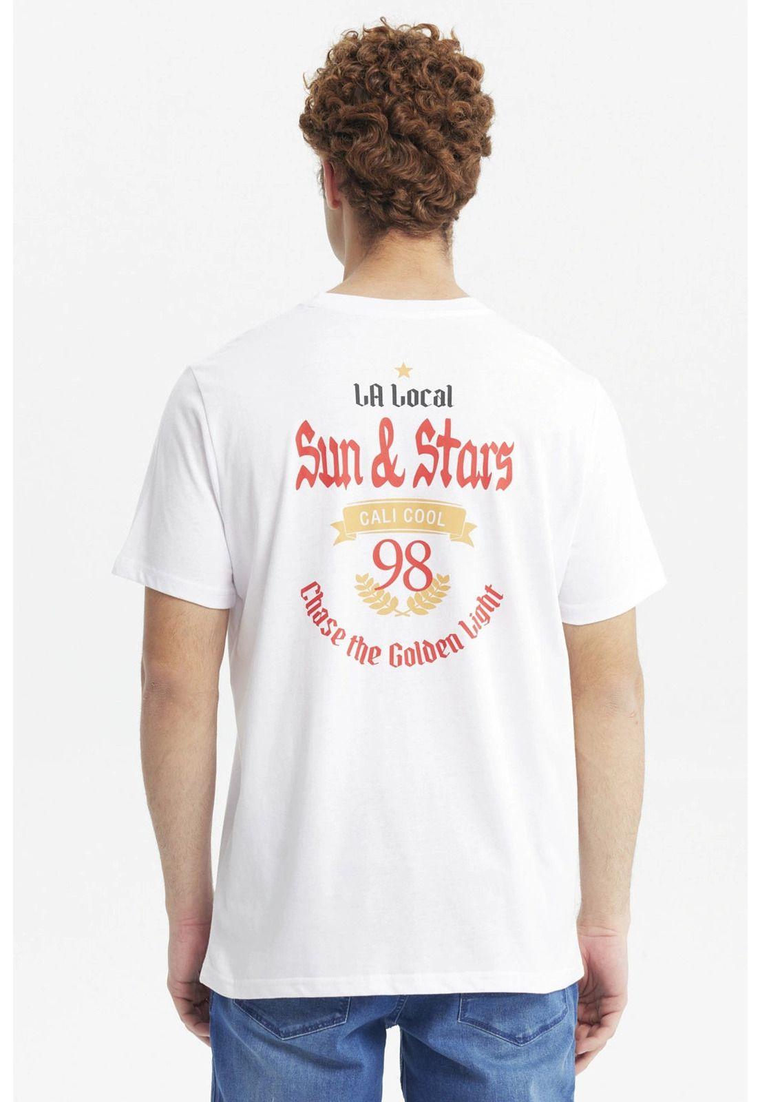 Polera Hombre Doble Print Blanco - lV-2