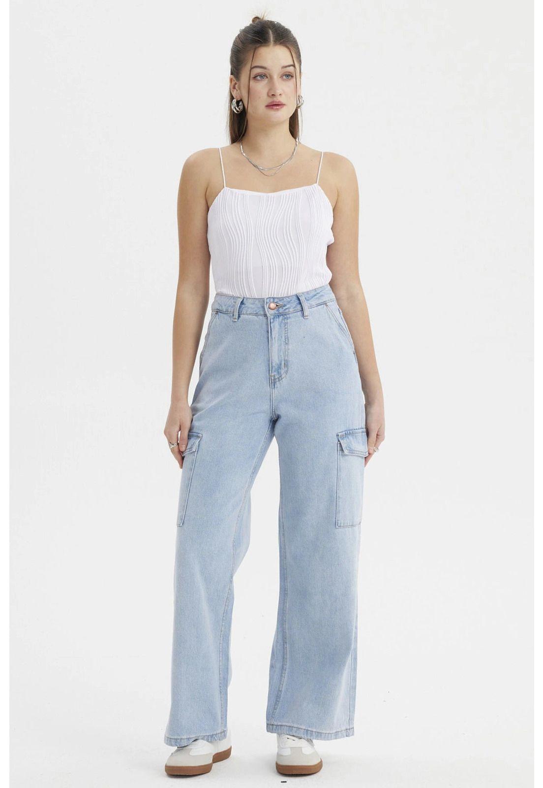 Jeans Mujer Wide Leg Gravilla Azul Claro-3