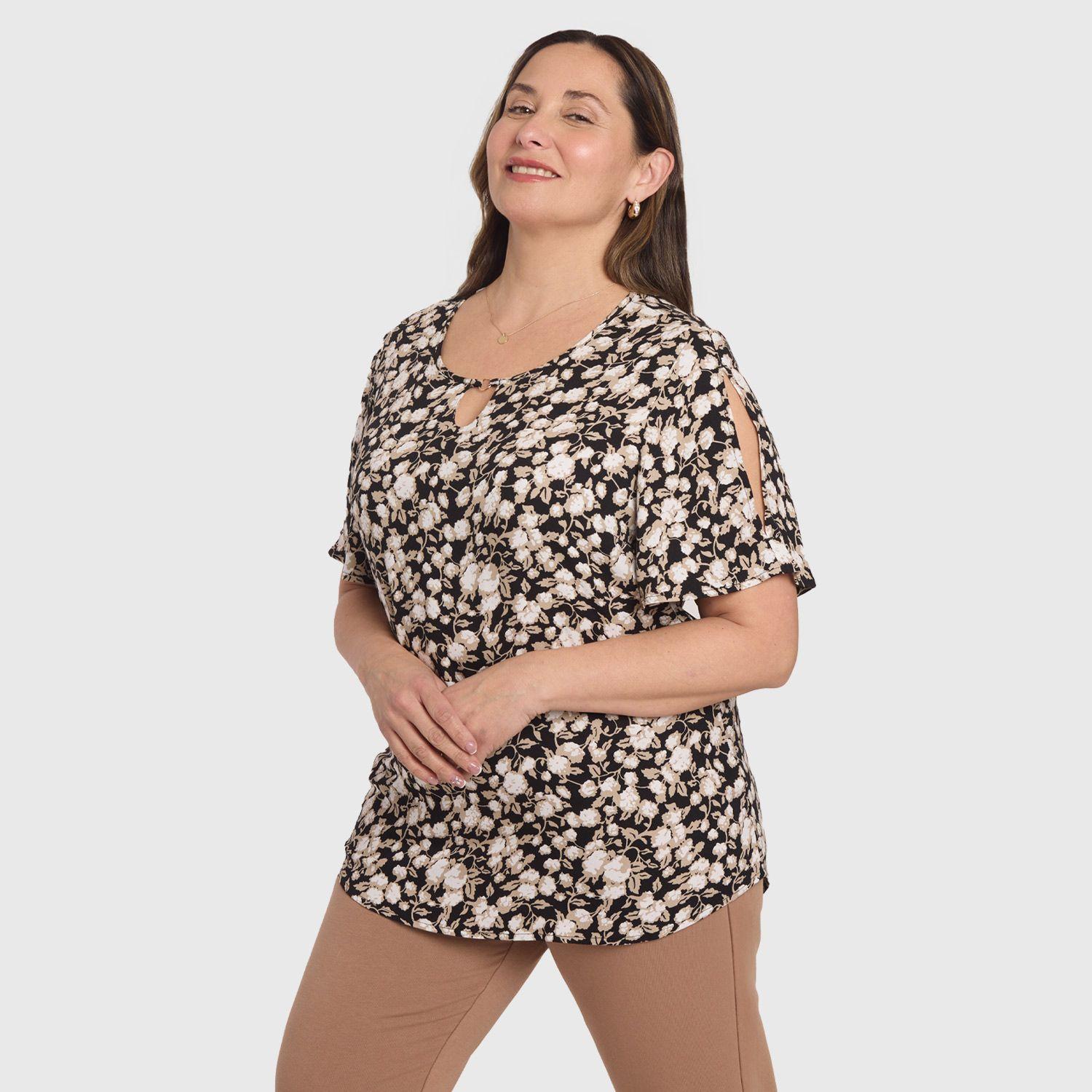 Blusa Mujer Estampada Negro Fashion's Park-1